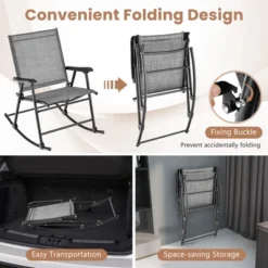 Costway 2pcs Patio Folding Rocking Chair Heavy-Duty Metal Frame Rockers Outdoor -VIDAXL Sale Store GUEST 6a5c7759 3689 4447 9124 370cd4012217