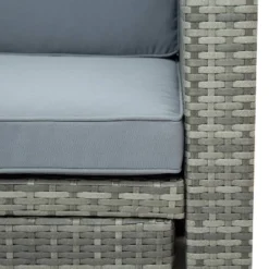 4pc Outdoor Wicker Conversation Sectional Set With Cushions - Gray - GODEER -VIDAXL Sale Store GUEST 6a8c235d 0a86 4573 ba1a 258c79f139dc