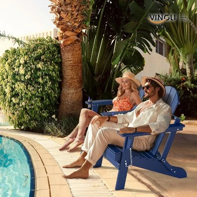 VINGLI Plastic Adirondack Chairs, Folding With Cup Holder, Waterproof HDPE Material, Comfortable 380lb Weight Capacity 4 VINGLI Plastic Adirondack Chairs, Folding With Cup Holder, Waterproof HDPE Material, Comfortable 380lb Weight Capacity - Image 4