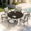 53" Outdoor Round Patio Dining Table With Umbrella Hole, All-Weather Metal Outdoor Dining Table For Garden, Balcony, Or Backyard–The Pop Home -VIDAXL Sale Store GUEST 6cecd2ce 6d91 4feb 9659 758ae4af70f9