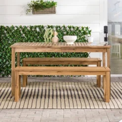 3pc Acacia Wood X Design Outdoor Patio Dining Set - Brown - Saracina Home -VIDAXL Sale Store GUEST 6d770303 bf3b 4b8f af2d 632862928d22