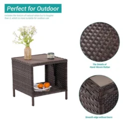 Sonkuki Outdoor Patio Furniture, Square PE Rattan Wicker Side Table With Storage Shelf 14 Sonkuki Outdoor Patio Furniture, Square PE Rattan Wicker Side Table With Storage Shelf -VIDAXL Sale Store GUEST 6dafb2e6 689c 43fc a8db 75a9cd864ad1