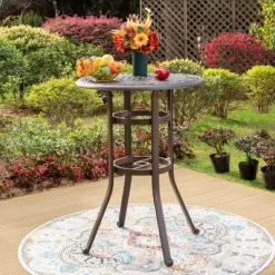 Captiva Designs 3pc Cast Aluminum Outdoor Patio Dining Set With Bar Stools Brown -VIDAXL Sale Store GUEST 6dc1ff33 04bb 425a 9946 a3ae3b479cf6