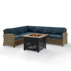 Bradenton 5pc Outdoor Wicker Sectional Set With Fire Table - Crosley -VIDAXL Sale Store GUEST 6e6aeedc c12f 4232 b49f 126d76afc1c6