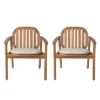 Outdoor Acacia Wood Dining Chair Set Of 2,Patio Dining Chair With Eucalyptus Wood Legs,Arm Chairs With Cushion For Garden Or Balcony-Coolbibila -VIDAXL Sale Store GUEST 6e912913 6229 4876 99f9 2705a04c9b5c