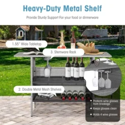 Costway Patio Rattan Wicker Bar Height Counter Table Storage Shelf Rail Garden Mix Gray 13 Costway Patio Rattan Wicker Bar Height Counter Table Storage Shelf Rail Garden Mix Gray -VIDAXL Sale Store GUEST 6f327ef9 20fd 44cc b574 65fcc0d7e658