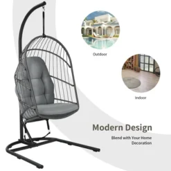 Costway Hanging Wicker Egg Chair W/ Stand Cushion Foldable Outdoor Indoor 18 Costway Hanging Wicker Egg Chair W/ Stand Cushion Foldable Outdoor Indoor -VIDAXL Sale Store GUEST 6f3a1285 747c 48df ba47 4073dd79c08e