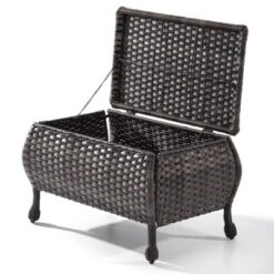 UPTIOT Rectangular Wicker Outdoor Coffee Table Brown