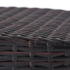 Sapphtopaz Outdoor End Table Modern Rattan Hourglass Outdoor End Table Outdoor Side Table, Patio Table Small Table For Backyard, Balcony, Porch