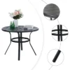 Round Patio Dining Table With Umbrella Hole - Black - Captiva Designs -VIDAXL Sale Store GUEST 6fa69f70 c77f 4064 a0ae e661b0e2d2a6