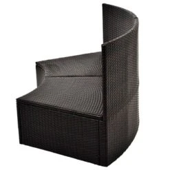 4pc Wicker Half-Moon Patio Set With Cushions - Brown/Beige - GODEER -VIDAXL Sale Store GUEST 708137cf 2543 47e4 8912 74257c1b1a0b