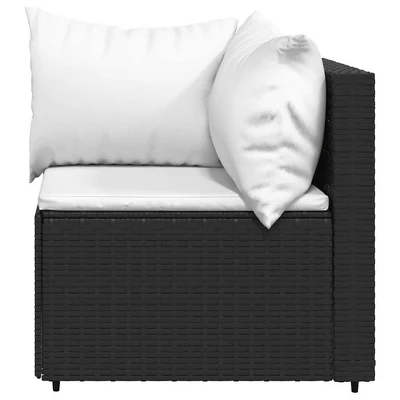 VidaXL Patio Lounge Set Black And White Poly Rattan 6 VidaXL Patio Lounge Set Black And White Poly Rattan - Image 6