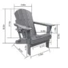 Gulches HDPE Folding Adirondack Chair With Dual Cup Holder - Composite Adirondack Chair With Wood Texture- Gray