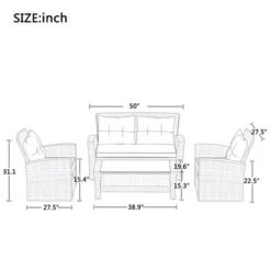 Eden 6 Piece Outdoor Conversation Set All Weather Wicker Sectional Sofa With Ottoman And Cushions Patio Furniture Set-Maison Boucle 14 Eden 6 Piece Outdoor Conversation Set All Weather Wicker Sectional Sofa With Ottoman And Cushions Patio Furniture Set-Maison Boucle -VIDAXL Sale Store GUEST 72cf2c1b 2670 4b63 8033 548310ea186f