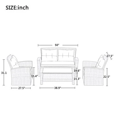 Eden 6 Piece Outdoor Conversation Set All Weather Wicker Sectional Sofa With Ottoman And Cushions Patio Furniture Set-Maison Boucle 3 Eden 6 Piece Outdoor Conversation Set All Weather Wicker Sectional Sofa With Ottoman And Cushions Patio Furniture Set-Maison Boucle - Image 3