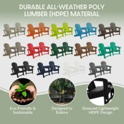 WestinTrends Azura Outdoor HDPE Adirondack Chairs With Connecting Table Tray (Set Of 2), Navy Blue -VIDAXL Sale Store GUEST 73091308 4e8d 458d 862e 1dd114101266