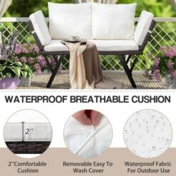 Karl Home | Convertible Outdoor Wicker Sofa With White Cushions And Pillows 8 Karl Home | Convertible Outdoor Wicker Sofa With White Cushions And Pillows -VIDAXL Sale Store GUEST 7369492b 9336 47e8 aafc 9c66b4fd76c1