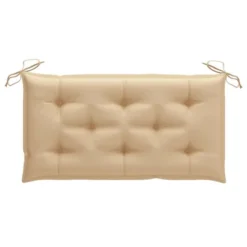 VidaXL Patio Bench With Beige Cushion 44.1" Solid Teak Wood - Beige -VIDAXL Sale Store GUEST 7372d178 f0f8 4fde 9550 7edb1b0d7e5a