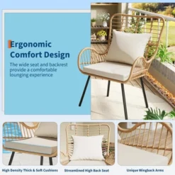 Set Of 2 All-Weather Wicker Patio Chairs, Outdoor Rattan Dining Chairs With Thick Cushions & High Backrest For Porch, Balcony, Garden, Brown 8 Set Of 2 All-Weather Wicker Patio Chairs, Outdoor Rattan Dining Chairs With Thick Cushions & High Backrest For Porch, Balcony, Garden, Brown -VIDAXL Sale Store GUEST 74ce2505 8199 4ff9 bb4b 30f7e347bc9f