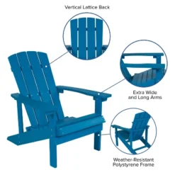 Merrick Lane Set Of 2 Adirondack Patio Chairs With Vertical Lattice Back And Weather Resistant Frame -VIDAXL Sale Store GUEST 757c06bb 65e9 4cf6 a8da ed1bee968a86