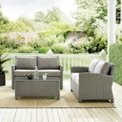 Bradenton 3pc Outdoor Wicker Seating Set - Crosley -VIDAXL Sale Store GUEST 75894626 183c 4010 a53c 29e82e194c8f