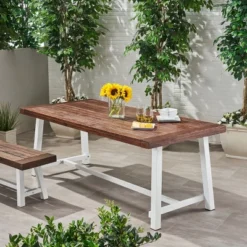 NicBex Outdoor Dining Table For 6-8,Patio Acacia Wood Large Tabletop & Metal Frame Table,Suitable For Garden,Backyard -VIDAXL Sale Store GUEST 786454c0 48e1 408e a301 7709fecfc261