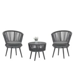 3pc Outdoor Wicker Conversation Set With Cushions - Dark Gray - GODEER 18 3pc Outdoor Wicker Conversation Set With Cushions - Dark Gray - GODEER -VIDAXL Sale Store GUEST 78bcfd1d a20a 4b63 b510 ae2f7a83846d