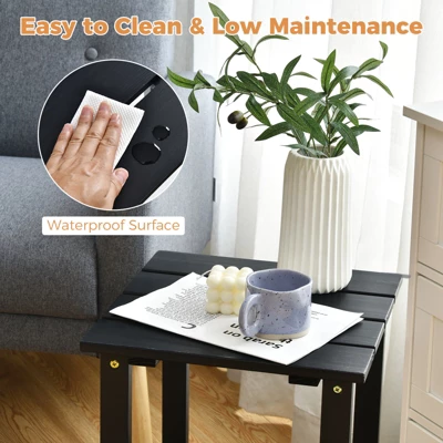 Tangkula 3PCS Patio Adirondack Chair Side Table Set Solid Wood Garden Deck Bistro Set Classic Furniture 7 Tangkula 3PCS Patio Adirondack Chair Side Table Set Solid Wood Garden Deck Bistro Set Classic Furniture - Image 7