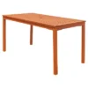 Azen Dylan Rectangular Coastal Eucalyptus Hardwood Patio Dining Table Red Brown