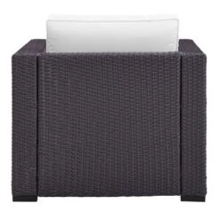 Biscayne Armchair With White Cushions - Brown/White - Crosley -VIDAXL Sale Store GUEST 7a26c6ef 2a8e 4bb7 9025 6f13ba8d79bc