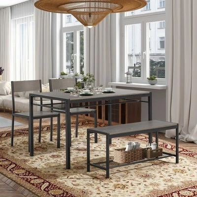 EROMMY Space-Saving Dining Table Set – Featuring A Stylish Faux Marble Or Wood Grain Table With Modern Chairs - Grey 6 EROMMY Space-Saving Dining Table Set – Featuring A Stylish Faux Marble Or Wood Grain Table With Modern Chairs - Grey - Image 6