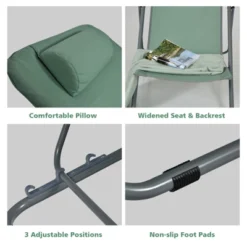 Tangkula 2 PCS Beach Chair Lounger Reclining Folding Chair W/3-Position Adjustable Backrest Blue/Orange/Green -VIDAXL Sale Store GUEST 7b79a755 f2a7 40a5 9510 a83e7dd74f0a