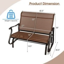 Costway 2-Person Patio Swing Glider Bench Loveseat Rocking Chair High Back Deck -VIDAXL Sale Store GUEST 7bfed338 b9df 44ec b3a5 1bc0149c9b2b