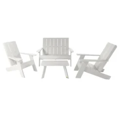 Italica 4pc Outdoor Set With Modern Adirondack Chairs, Double Wide Adirondack Chairs & Table - Highwood -VIDAXL Sale Store GUEST 7c49f053 ad89 4f0e 8f27 df93654c5c0b