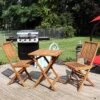 Sunnydaze Decor Sunnydaze Outdoor Solid Teak Wood With Stained Finish Nantasket Folding Bistro Table And Chairs - Brown - 3pc -VIDAXL Sale Store GUEST 7c9ade82 a2da 4d8a 8f9b a72504b5de4d