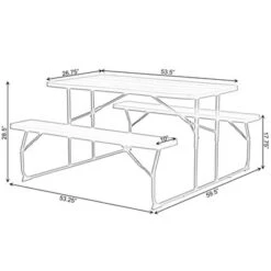 Gardenised Gray Outdoor Foldable Woodgrain Portable Picnic Table Set, 5 Feet Long -VIDAXL Sale Store GUEST 7cc5a016 cad9 4cf5 b84b 5332a2b65b22