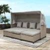 4pc Outdoor Adjustable Wicker Sectional Set With Canopy & Table - GODEER -VIDAXL Sale Store GUEST 7cd9ce95 f247 4c88 a14d 268d04bd9efb