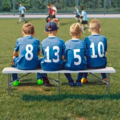 Portable Folding Bench 6ft, Plastic Foldable Bench HDPE Top With Carrying Handles For Outdoor Picnic Camping Party Sports Activities -VIDAXL Sale Store GUEST 7ce635ff a822 459f 95d3 f810fc56426c