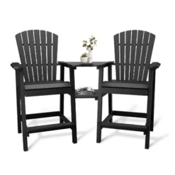 Outdoor Bar Height Adirondack Chairs With Connecting Tray, Balcony Chairs Recycled Poly Adirondack For Deck, Outdoor Tall Adirondack Chairs -VIDAXL Sale Store GUEST 7d0cc02c 3c3e 48f2 923e b24ced191dc9