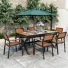 7 PCS Outdoor Dining Set With 6 Chairs, Extendable Table (62.9" To 82.6"), Adjustable For Personalized Arrangements, Black/Camel - ModernLuxe -VIDAXL Sale Store GUEST 7d65509d a480 4143 afb3 3d00faac91f1