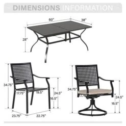 Captiva Designs 7pc Patio Dining Set With Slat-top Rectangle Steel Table & Metal Chairs -VIDAXL Sale Store GUEST 7db70ce6 652c 4d23 a806 2ac3c6f470a3