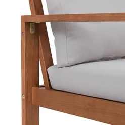 Weston Eucalyptus Wood Patio Chair With Cushions - Natural/Gray - Alaterre Furniture -VIDAXL Sale Store GUEST 7e7fc1a7 1511 4976 aee3 e1976d971606