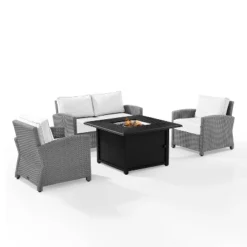 Bradenton 4pc Wicker Seating Set With Fire Table - Crosley -VIDAXL Sale Store GUEST 7ed80329 2bae 40ab 8ca0 d68a4dd50ed9