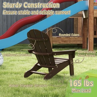 Tangkula 2PCS Kid's Adirondack Chair All-Weather HDPE Toddler Lawn Chair W/ Ergonomic Design 5 Tangkula 2PCS Kid's Adirondack Chair All-Weather HDPE Toddler Lawn Chair W/ Ergonomic Design - Image 5
