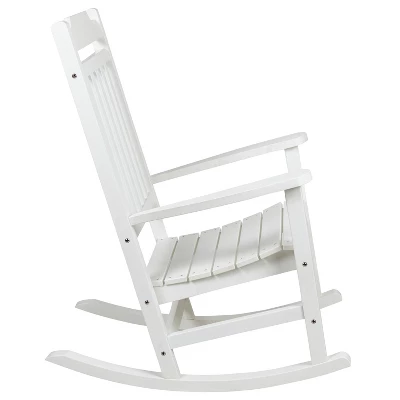 Emma And Oliver All-Weather Rocking Chair In Faux Wood - Patio And Backyard Furniture 7 Emma And Oliver All-Weather Rocking Chair In Faux Wood - Patio And Backyard Furniture - Image 7