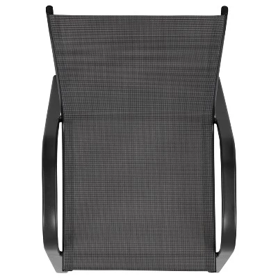 Emma And Oliver 4 Pack Outdoor Stack Chair With Flex Comfort Material - Patio Stack Chair 7 Emma And Oliver 4 Pack Outdoor Stack Chair With Flex Comfort Material - Patio Stack Chair - Image 7