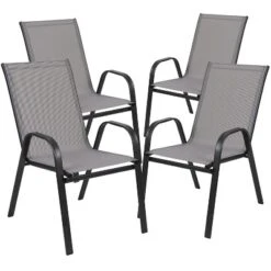 Emma And Oliver 4 Pack Outdoor Stack Chair With Flex Comfort Material - Patio Stack Chair 29 Emma And Oliver 4 Pack Outdoor Stack Chair With Flex Comfort Material - Patio Stack Chair -VIDAXL Sale Store GUEST 7fcd6882 9d5a 4725 bcfd eec0c14b4ae2