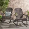Malibu 2pk Acacia Wood Adirondack Rocking Chair Dark Gray - Christopher Knight Home -VIDAXL Sale Store GUEST 8074b5cb 6233 4bfe 8f80 01bba0907a5b