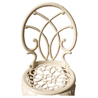 Anacapa 3pc Cast Aluminum Patio Bistro Set - Sand - Christopher Knight Home 2 Anacapa 3pc Cast Aluminum Patio Bistro Set - Sand - Christopher Knight Home - Image 2