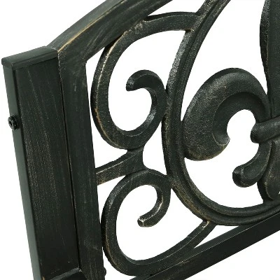 Sunnydaze Decor Sunnydaze Traditional Fleur-de-Lis Design Cast Iron And Steel Outdoor Rocking Chair 3 Sunnydaze Decor Sunnydaze Traditional Fleur-de-Lis Design Cast Iron And Steel Outdoor Rocking Chair - Image 3